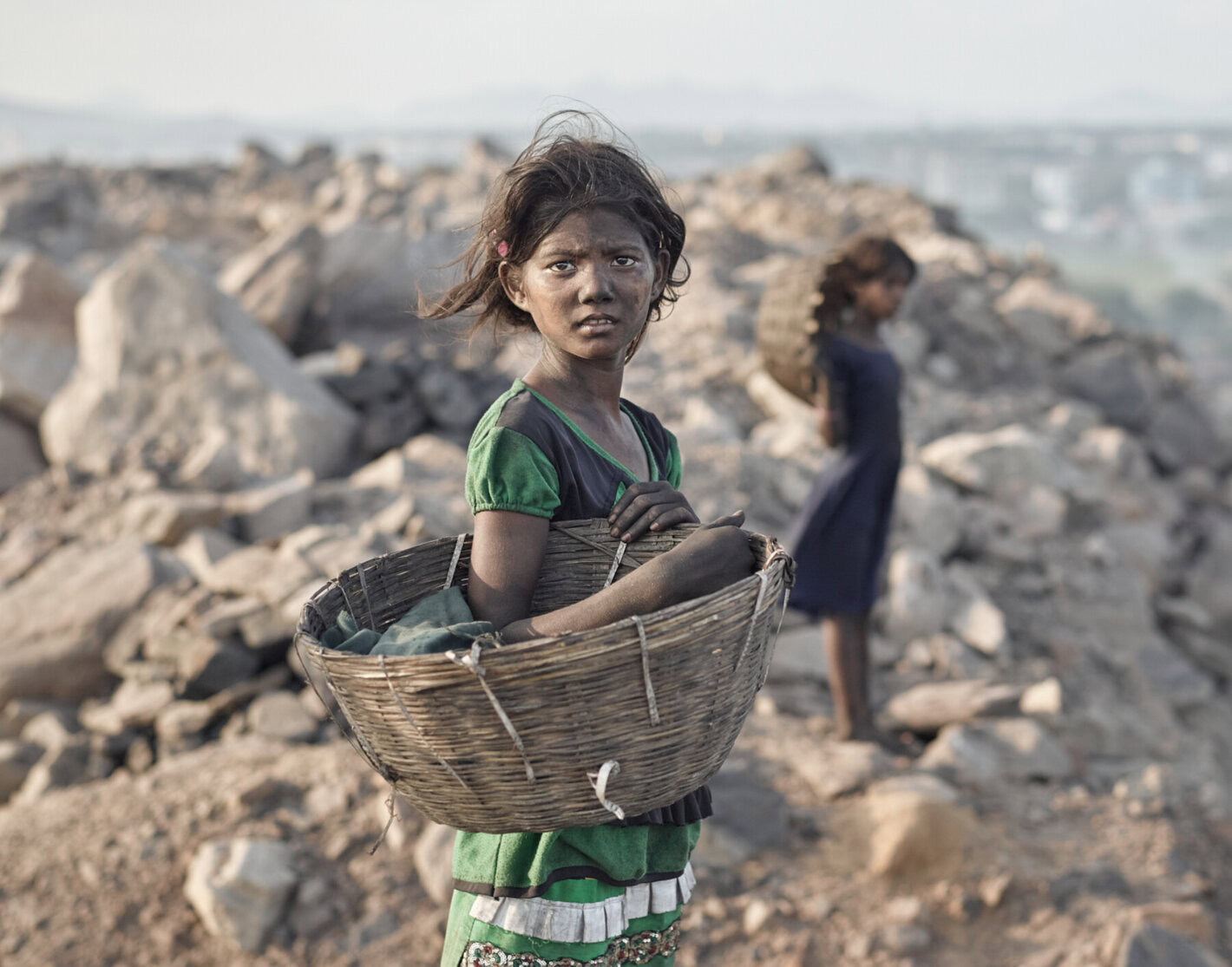 Portrait of child Indian coal workers by Sebastian Sardi